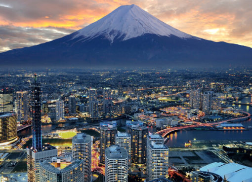 Evening view of Mount Fuji
